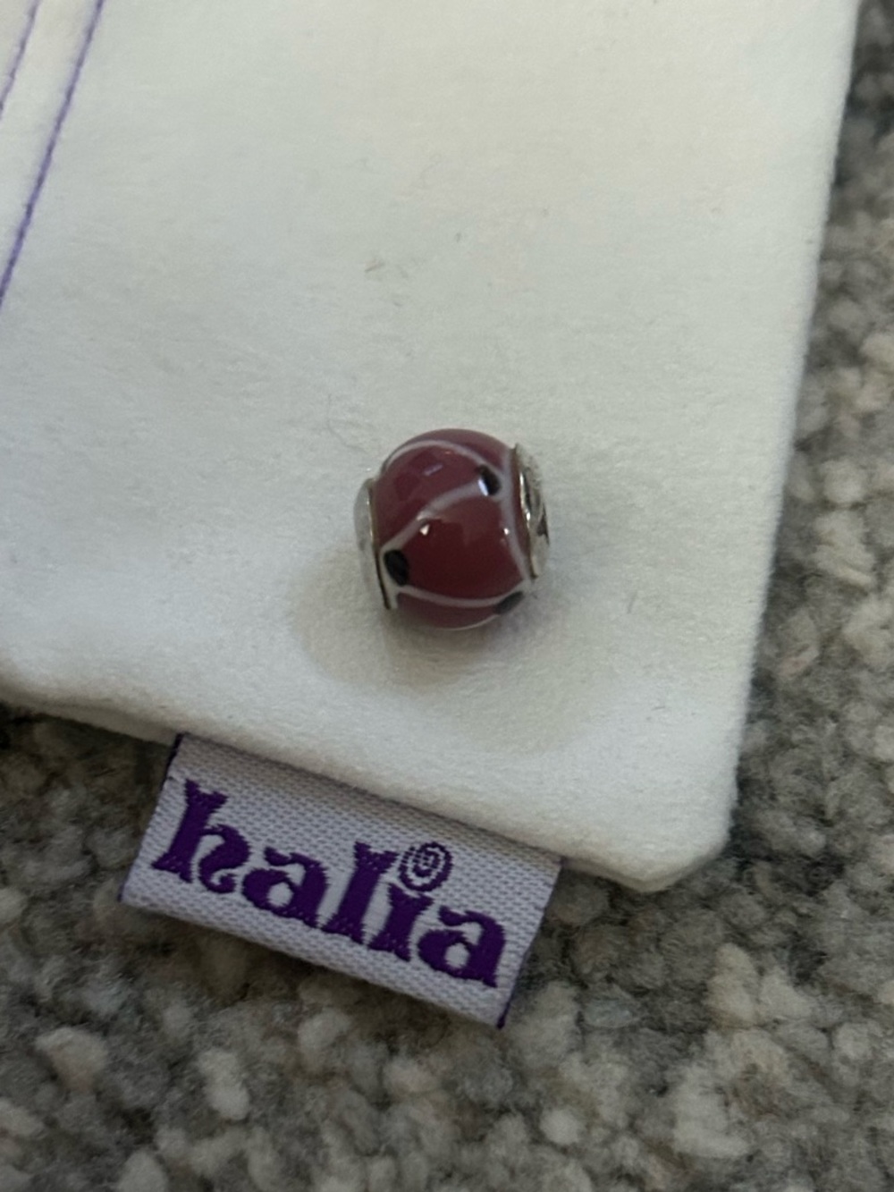Halia “Glass of Rose” Enamel Charm Bead - Pink, Sterling Silver